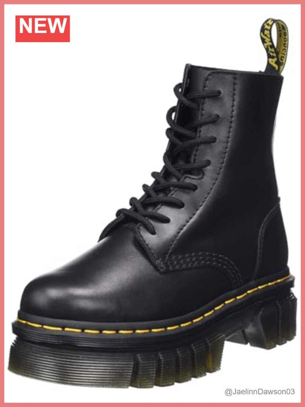 Dr. Martens Audrick 8-eye Combat Boots Leather Platform Lace-Up Ankle Boots